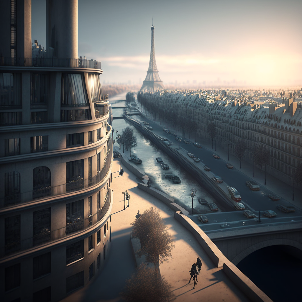 Vue panoramique de la Tour Eiffel à Paris