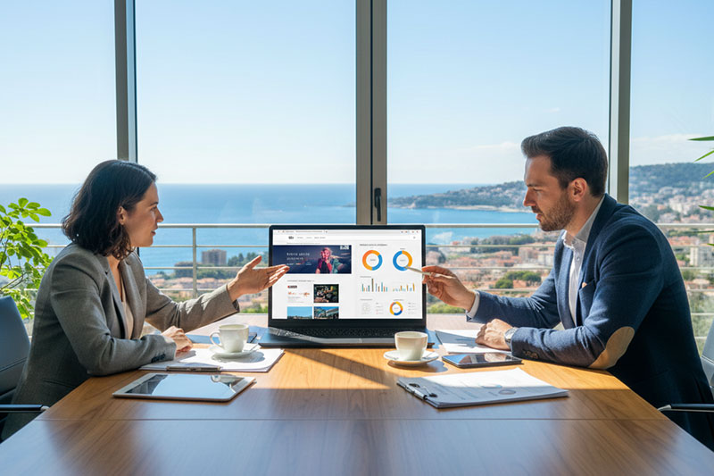entreprise rencontrant une agence web à Nice pour créer un site web pour entreprise